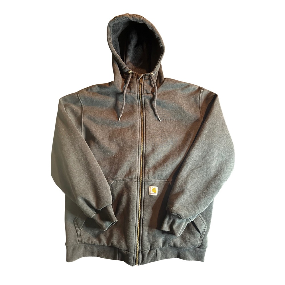 Carhartt TS4078-M Loose Fit Full Zip Hoodie Mens Size M Black Thermal Lined